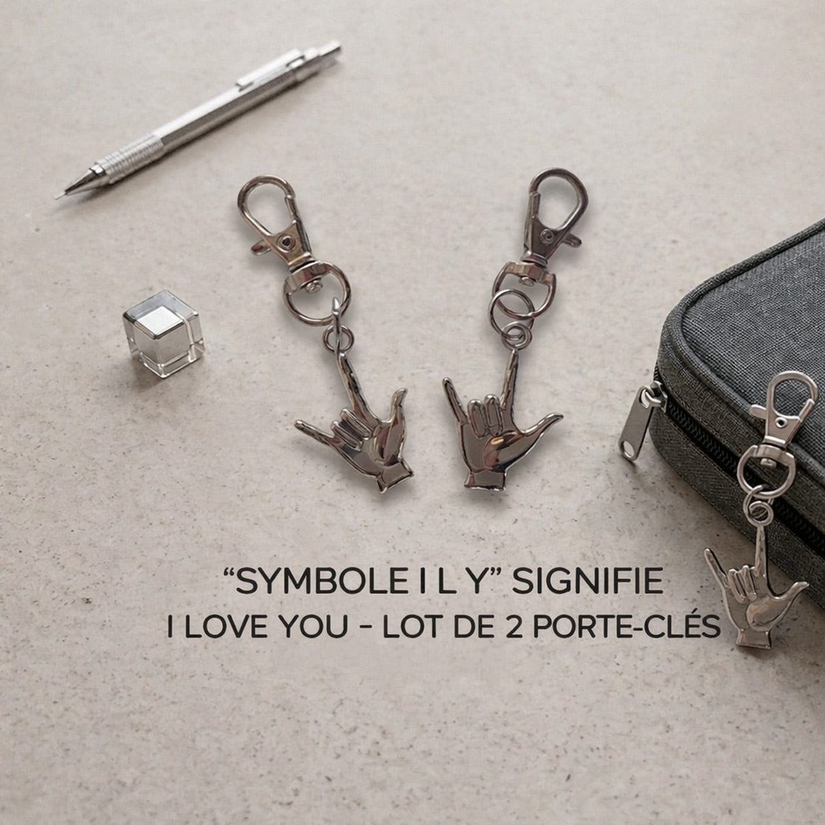 porte cles i love you ASL