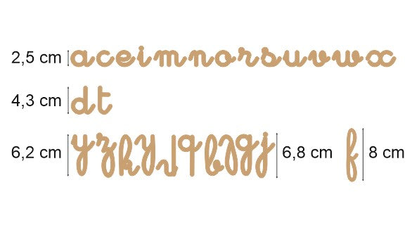 lettres en bois cursive minuscules