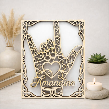 Personnalisation cadre en bois LSF