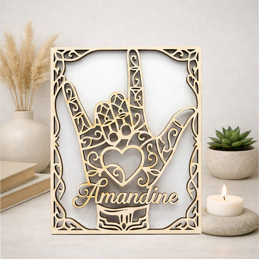 Personnalisation cadre en bois LSF