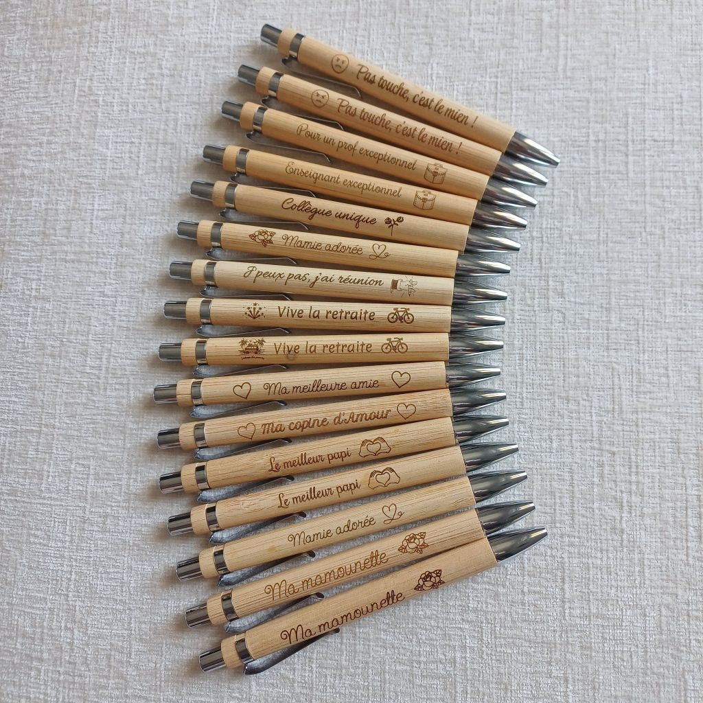 Stylo en bois gravé Prof exceptionnel