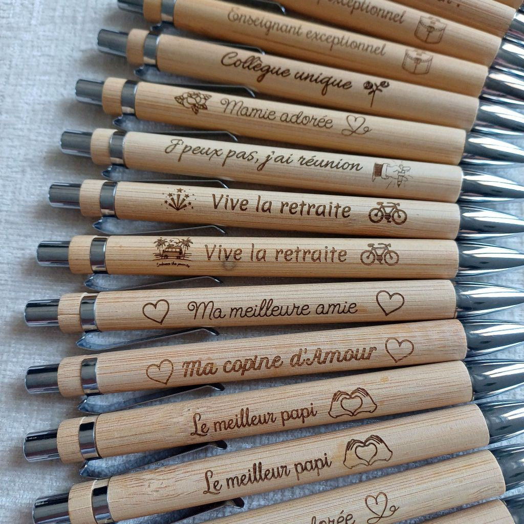 Stylo en bois gravé Le meilleur papi