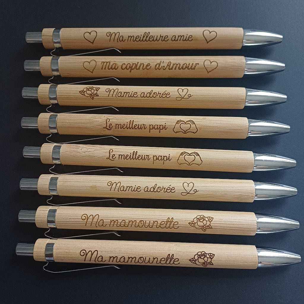 Stylo en bois gravé Ma meilleure amie