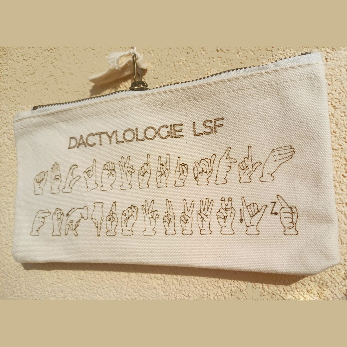 Trousse en coton alphabet en Langue des Signes Française – Anitopia