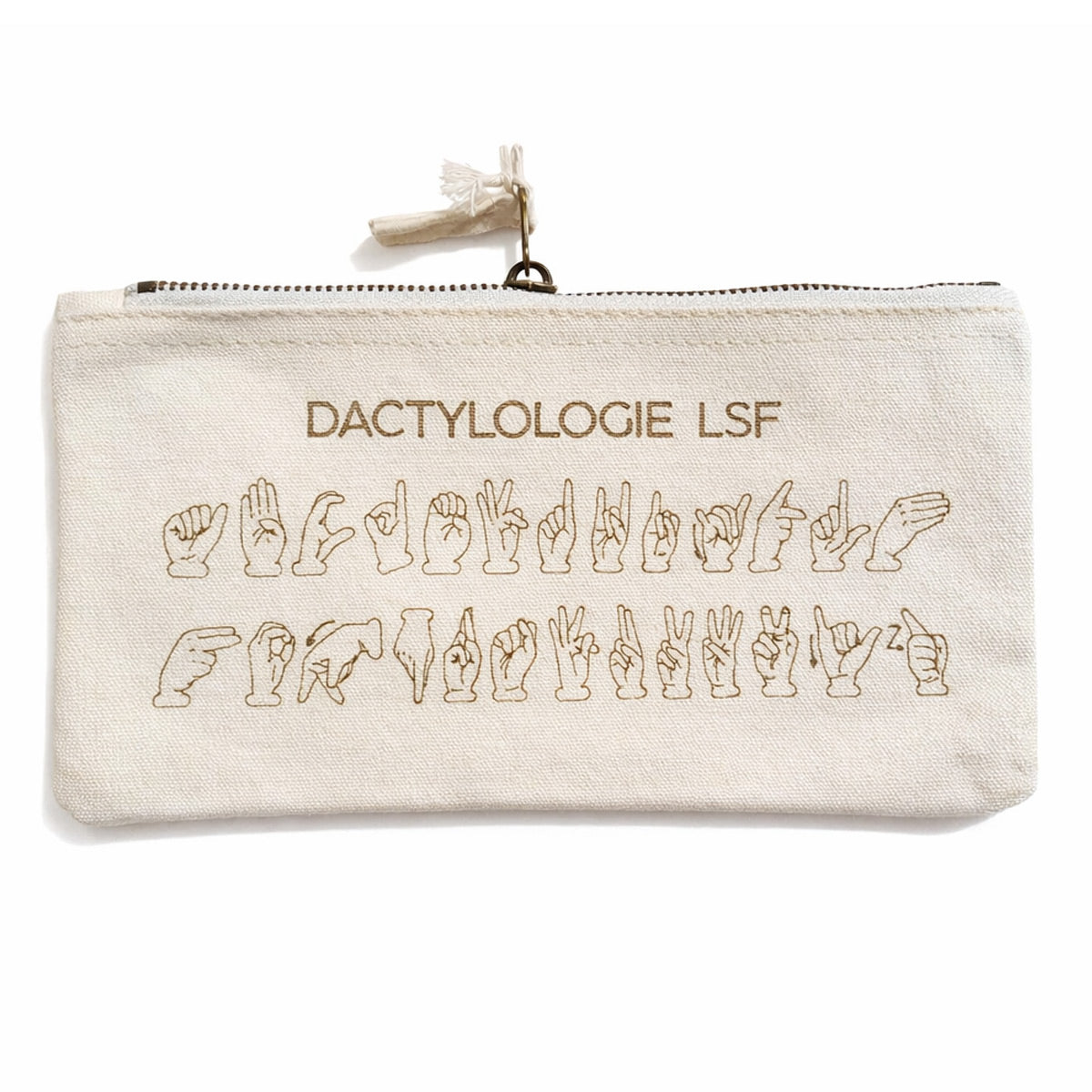 Trousse en coton alphabet en Langue des Signes Française – Anitopia